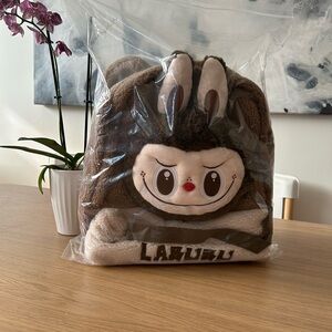 Classic Labubu Brown Berber Fleece Backpack